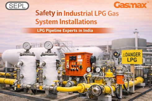Industrial LPG gas pipeline system installation ensuring safety, compliance, and uninterrupted gas supply