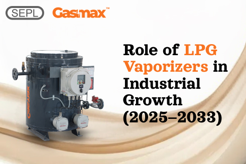 Industrial LPG vaporizer system used for stable gas supply in manufacturing plants