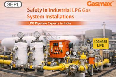 Industrial LPG gas pipeline system installation ensuring safety, compliance, and uninterrupted gas supply