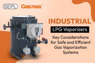 LPG vaporizer converting liquid LPG into gas for industrial use