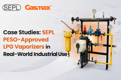 PESO-approved LPG vaporizer supporting continuous gas supply in industrial operations